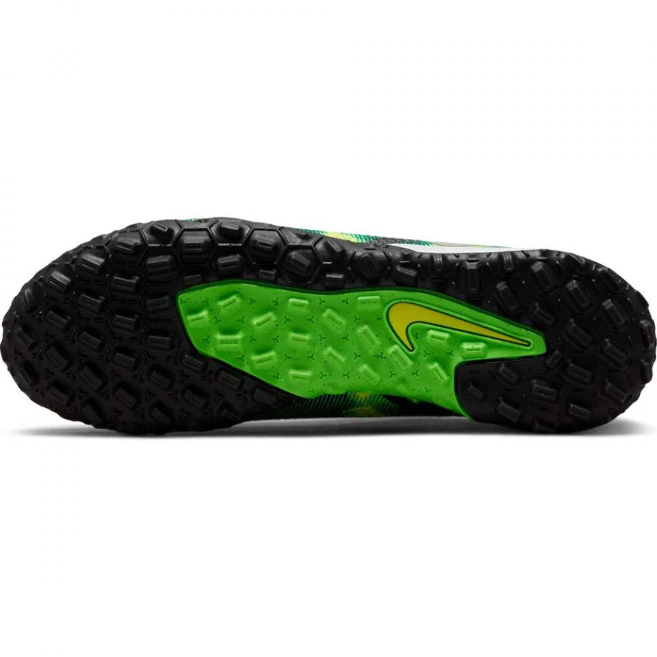 Nike Phantom GT2 Academy DF TF Soccer Cleats Black Platinum Green