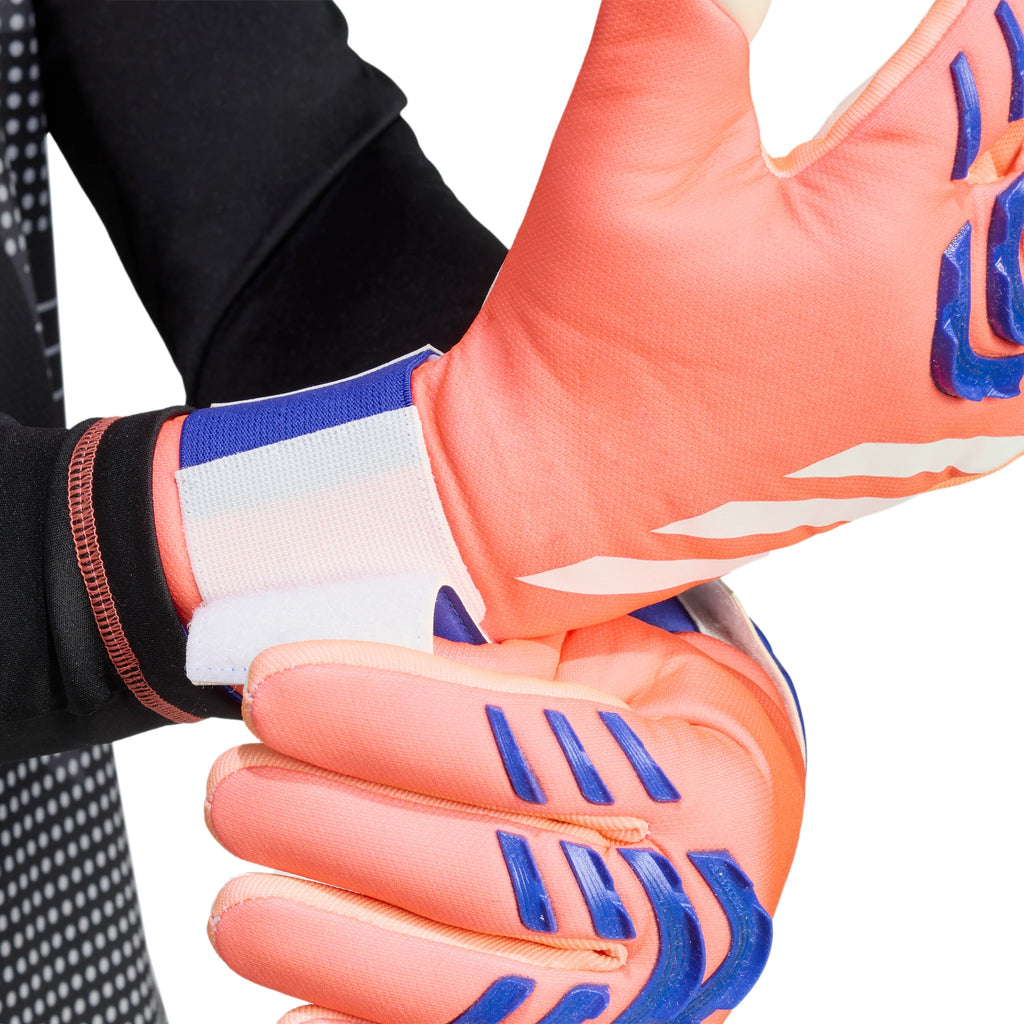 adidas Predator League Goalkeeper Mens Soccer Gloves Orange White Blue