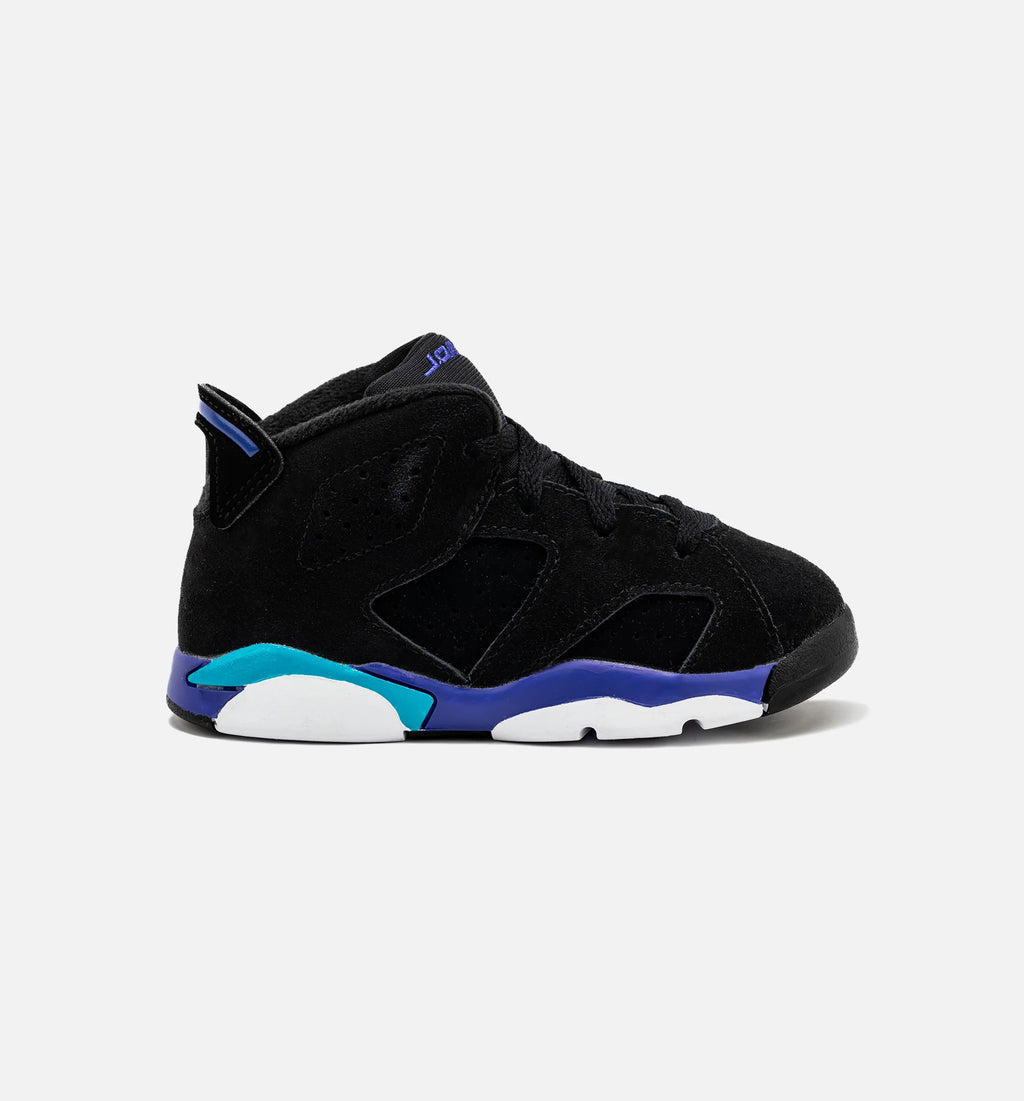 Air Jordan 6 Retro Aqua Infant Toddler Lifestyle Shoe Black Aquatone Bright Concord