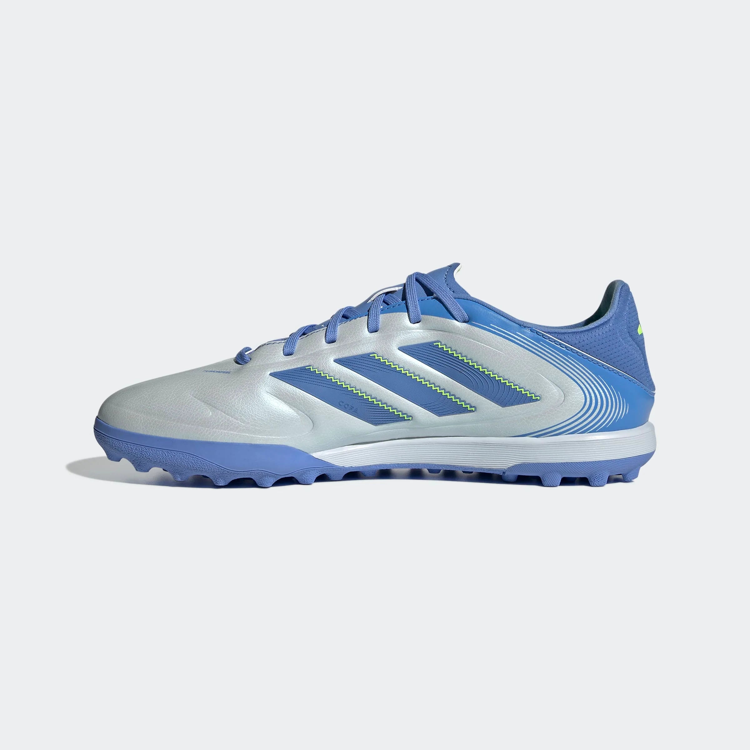 adidas Copa Pure 3 League Turf Soccer Cleats Halo Blue Blue Fusion Lucid Lemon