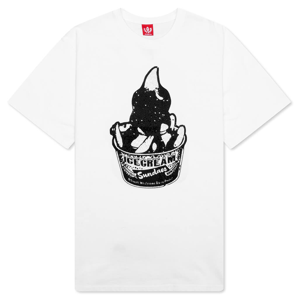 Gleam S S Knit Shirt White