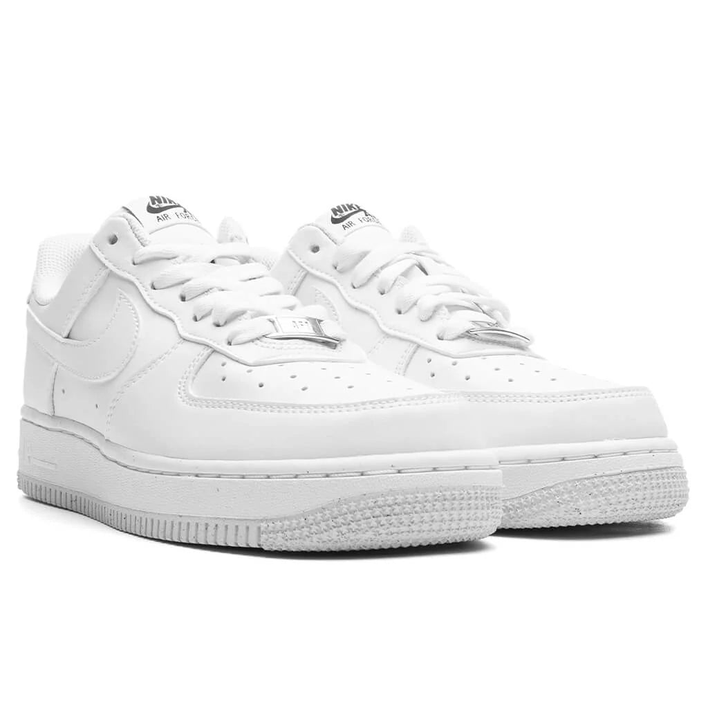 Womens Air Force 1 07 Next Nature White Black Metallic Silver