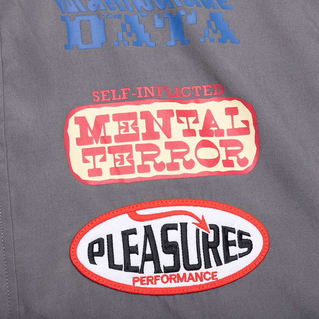 Terror Button Up Shirt Grey