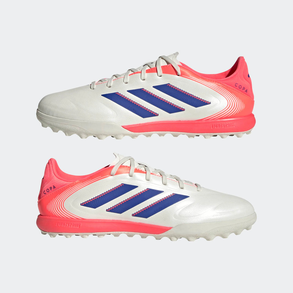 adidas Copa Pure III League TF Mens Soccer Cleats White Lucid Blue Signal Coral
