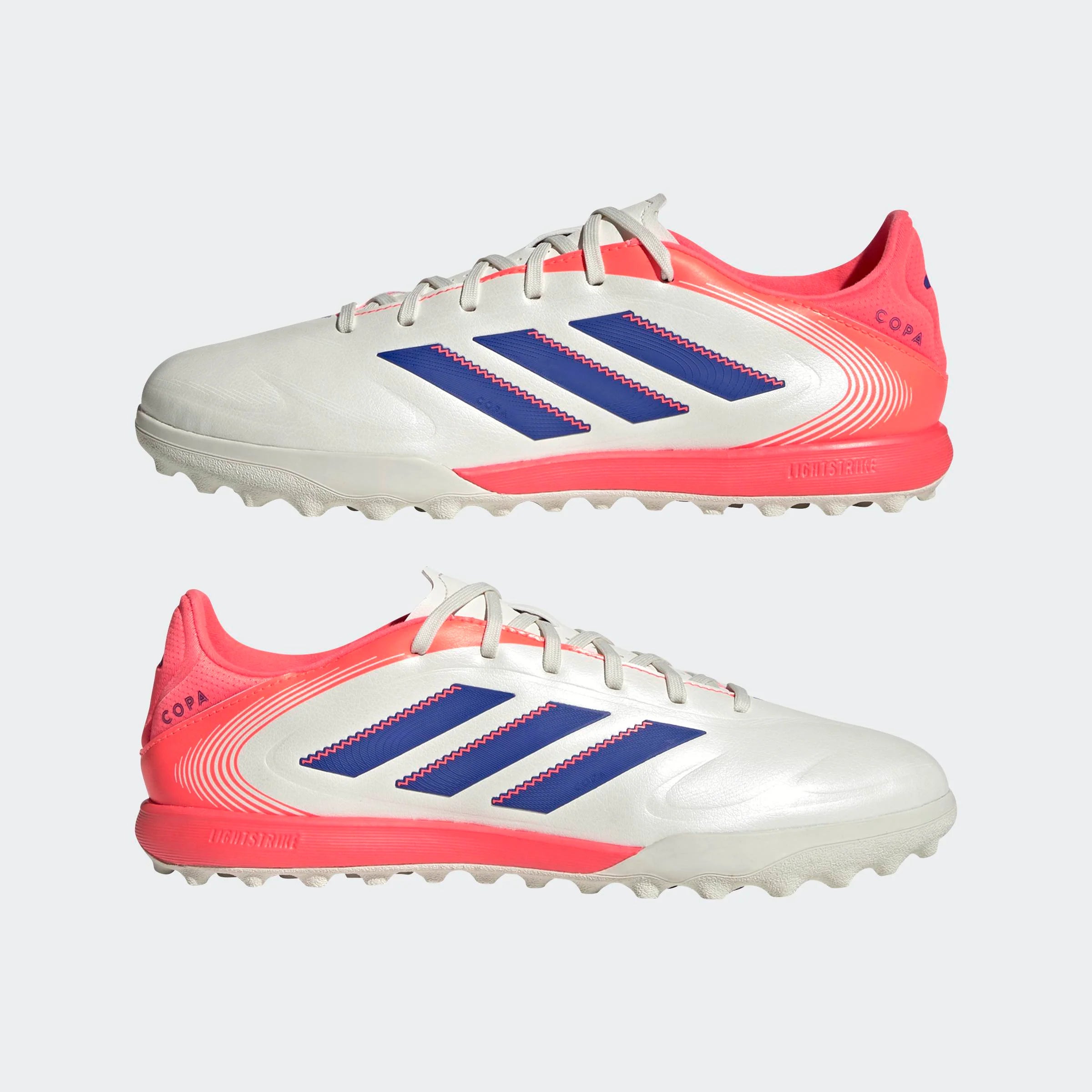 adidas Copa Pure III League TF Mens Soccer Cleats White Lucid Blue Signal Coral