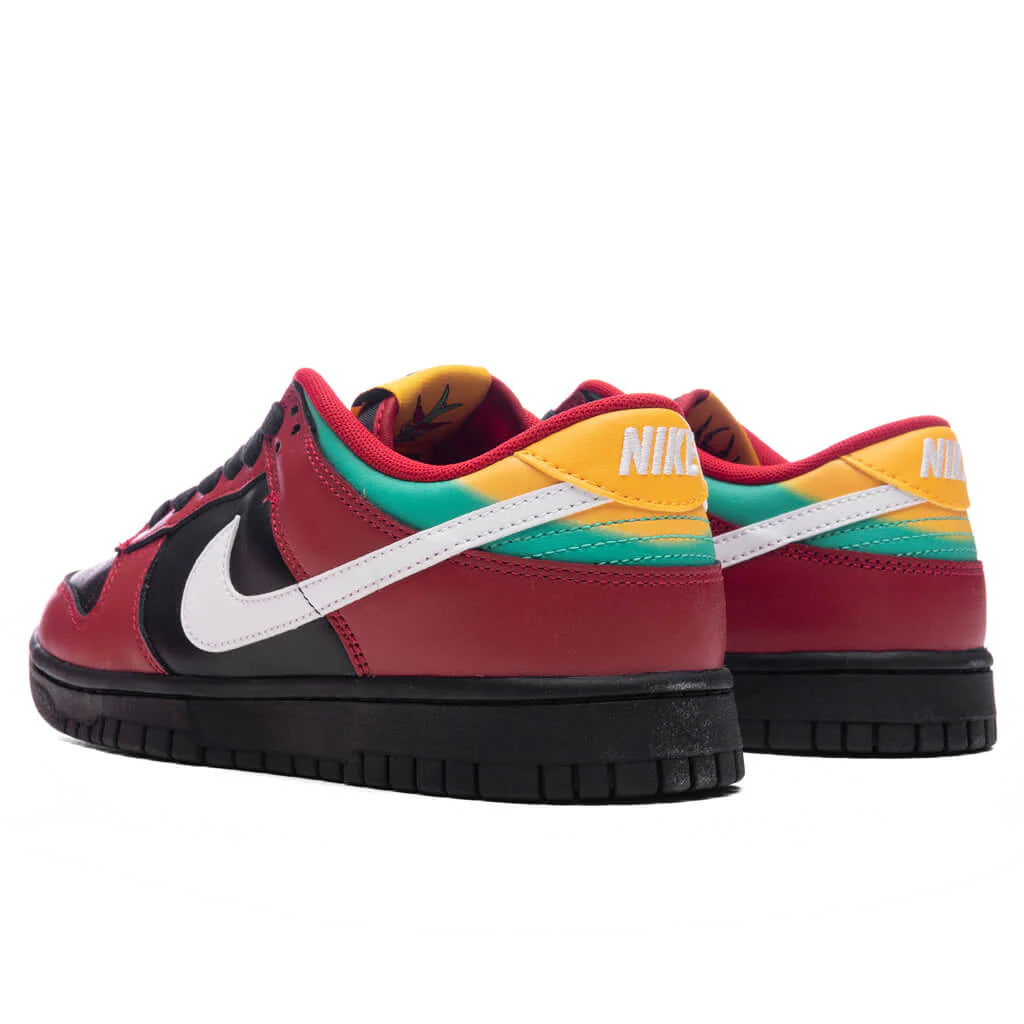 Dunk Low Retro Biker Tattoos Black White Gym Red University Gold