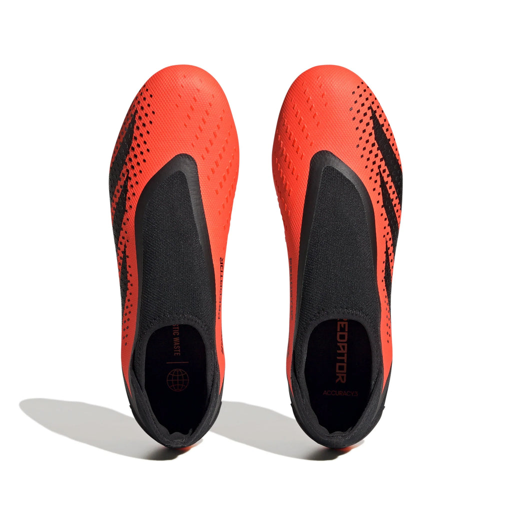 adidas Predator Accuracy3 Laceless FG Firm Ground Soccer Cleats Solar Orange Black Black