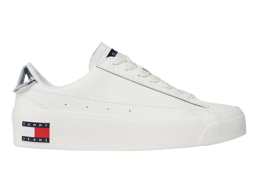 Tenis Tommy Hilfiger TJW Vulc Leather Plat Ecru para Mujer