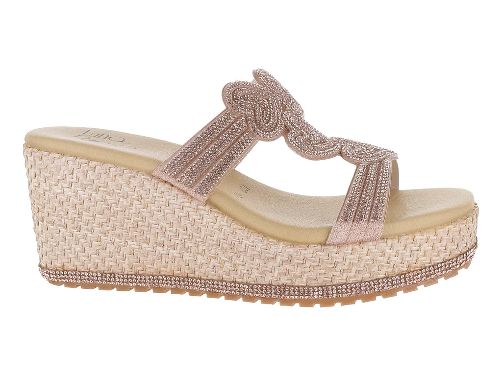 Sandalias de Plataforma Luna Rosa Oro Rosado para Mujer