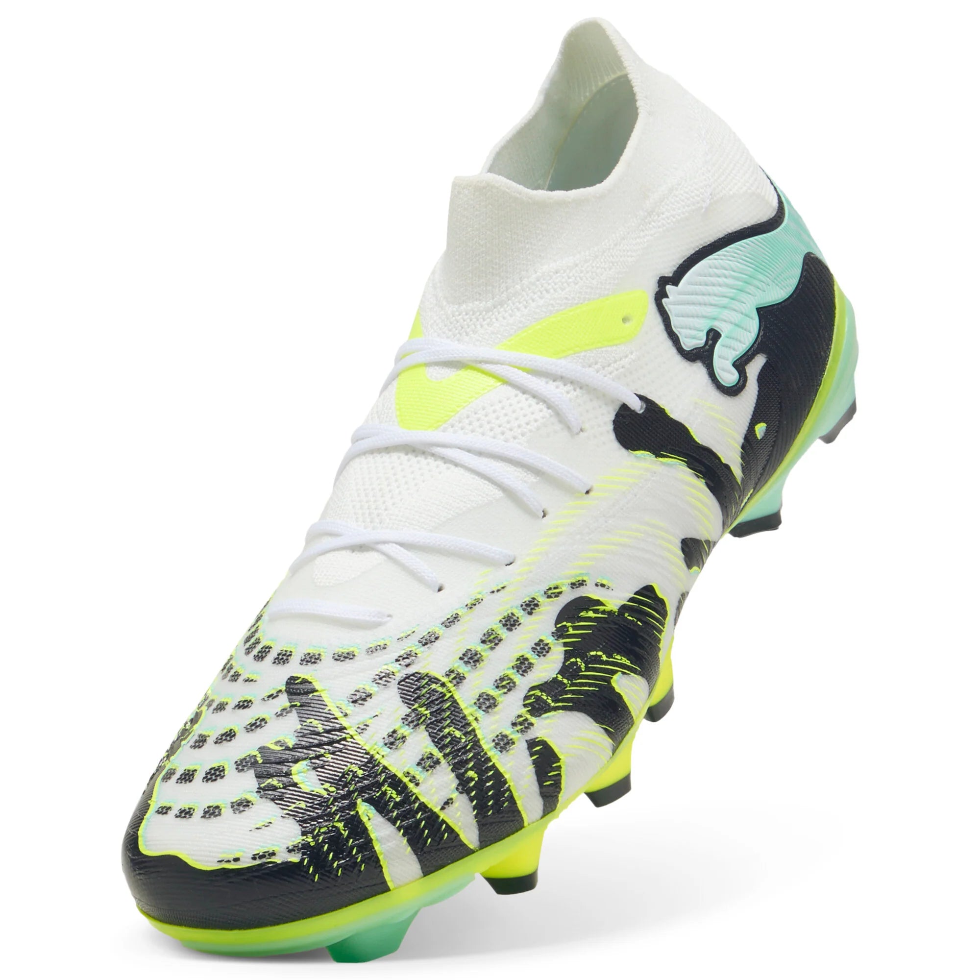PUMA Future 9 Match Creativity FG AG Firm Ground Artificial Ground Mens Soccer Cleats Yellow White