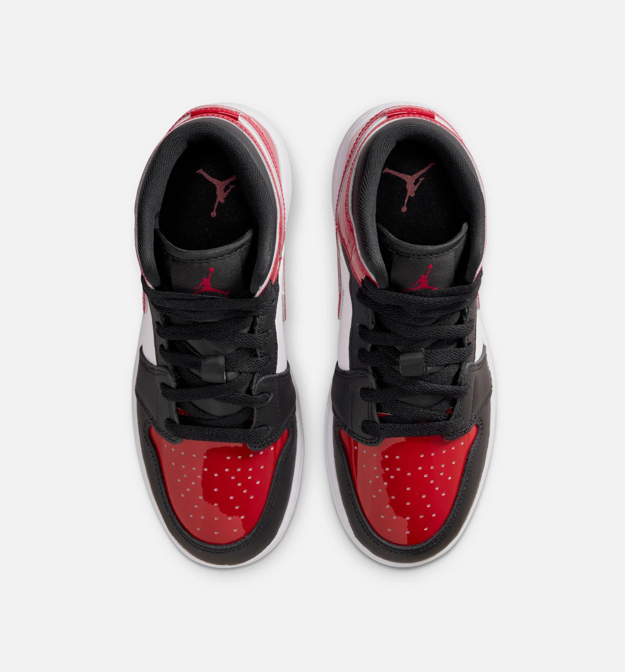 Air Jordan 1 Mid Grade School Lifestyle Shoe Black Varsity Red White