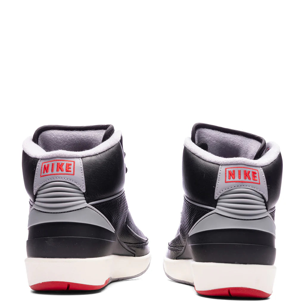 Air Jordan 2 Retro GS Black Cement Black Cement Grey Fire Red