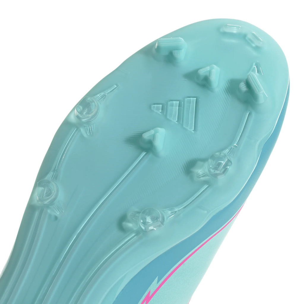 adidas F50 League Messi Firm Multi Ground Soccer Cleats Flash Aqua Lucid Pink Lucid Cyan