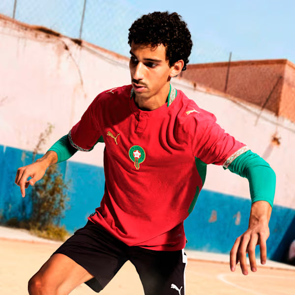 PUMA Morocco Home Mens Soccer Jersey 2026 Red Gold