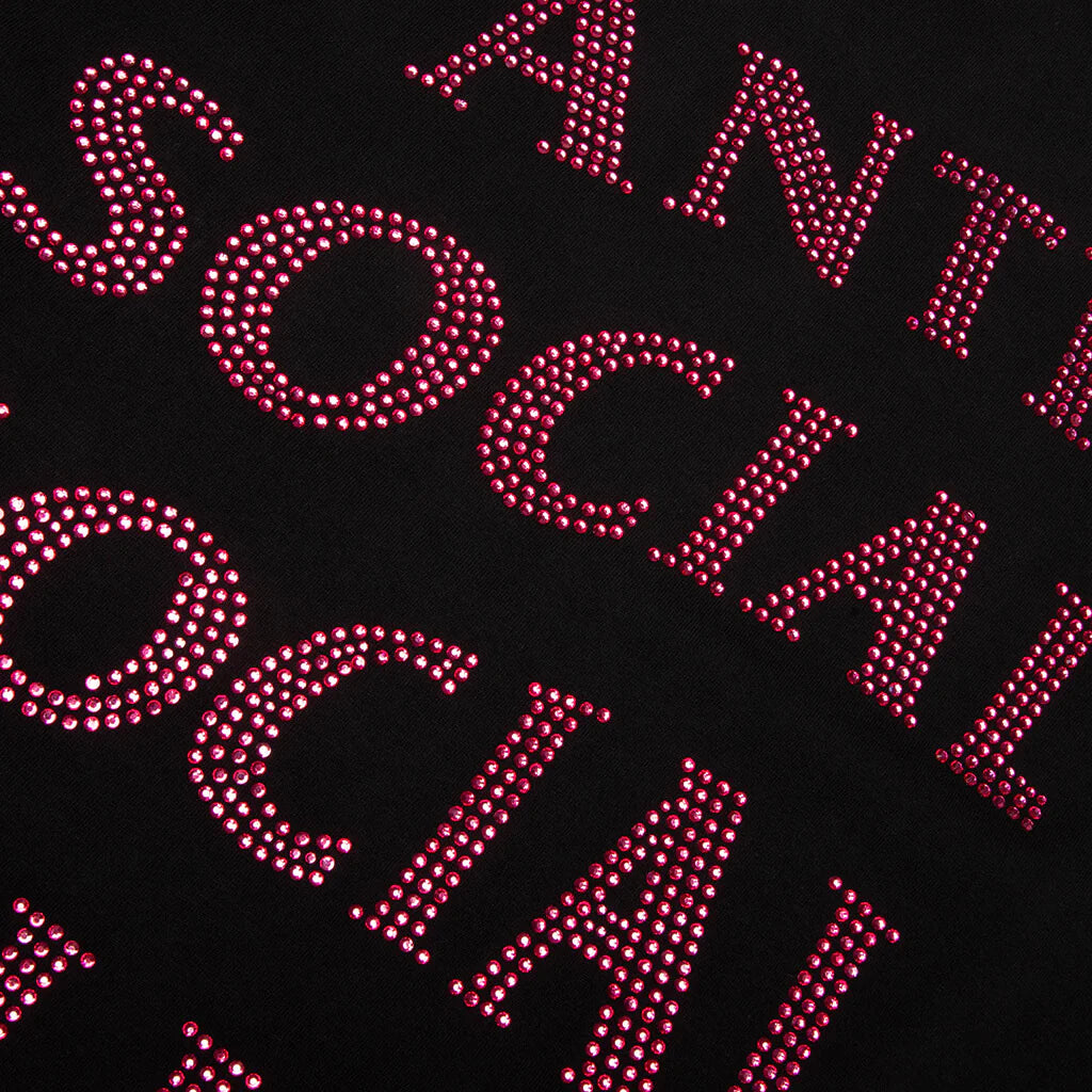 Rhinestone Mind Games Tee Black Pink