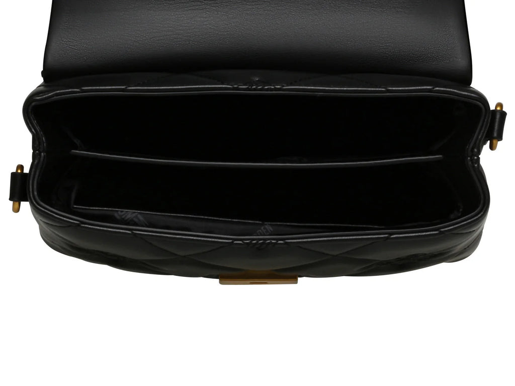 Bolso de Hombro Steve Madden Brutus Negro y Dorado para Mujer