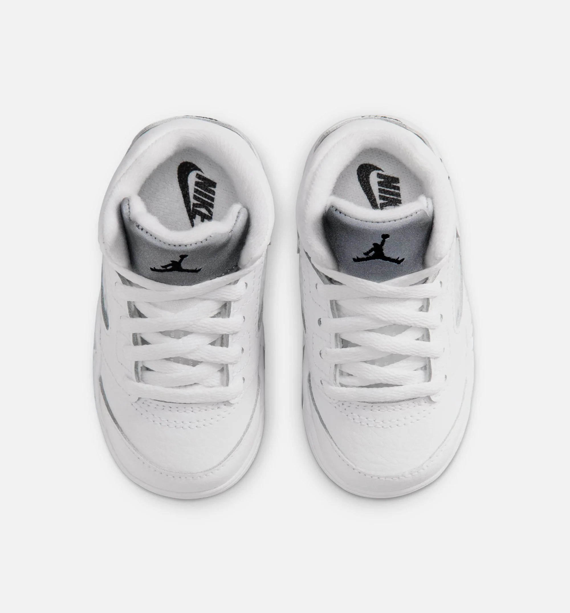 Air Jordan 5 Retro OG White Metallic Infant Toddler Lifestyle Shoe White Black Metallic Silver Free Shipping
