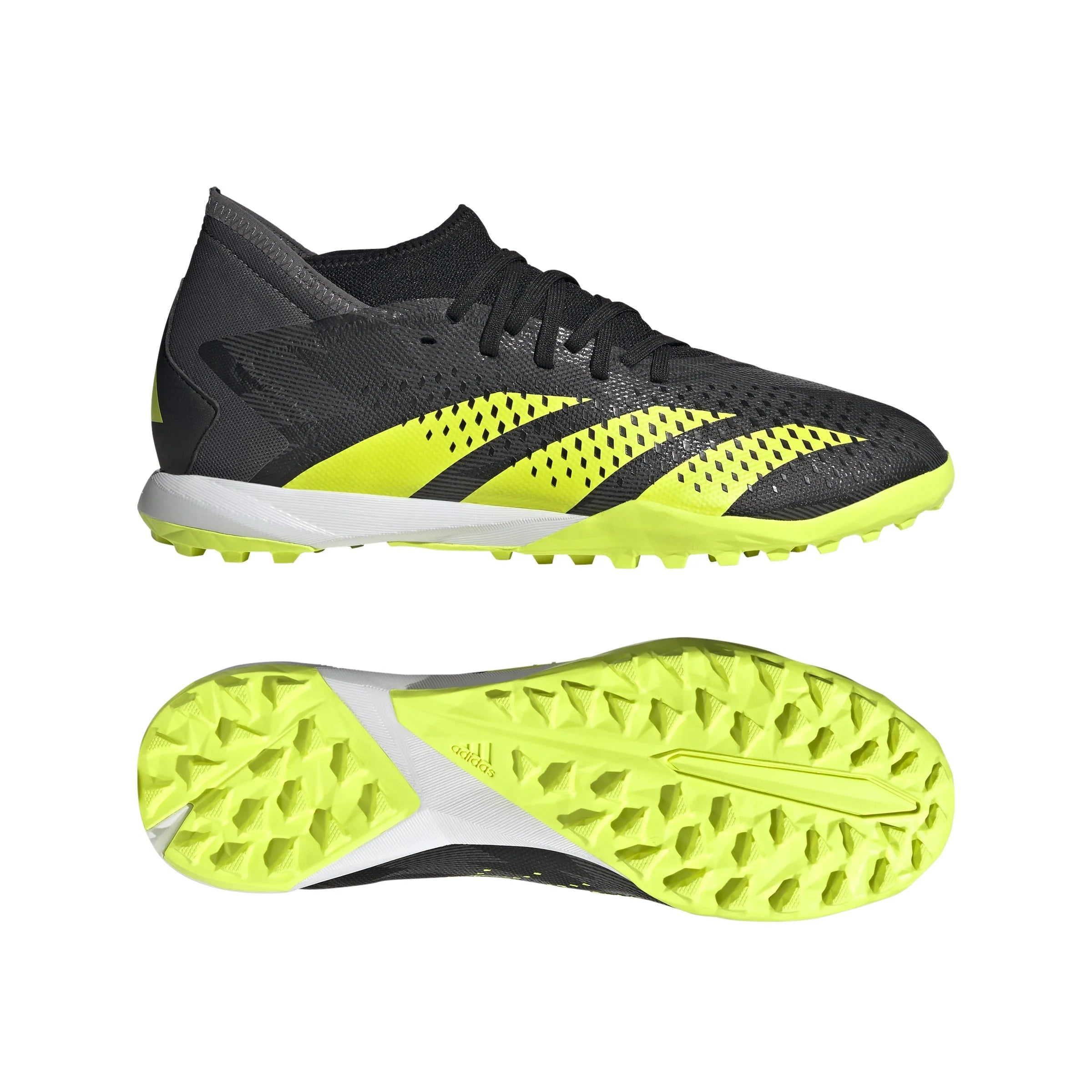 adidas Predator Accuracy Injection3 TF Turf Soccer Cleats Black Solar Yellow Grey Five