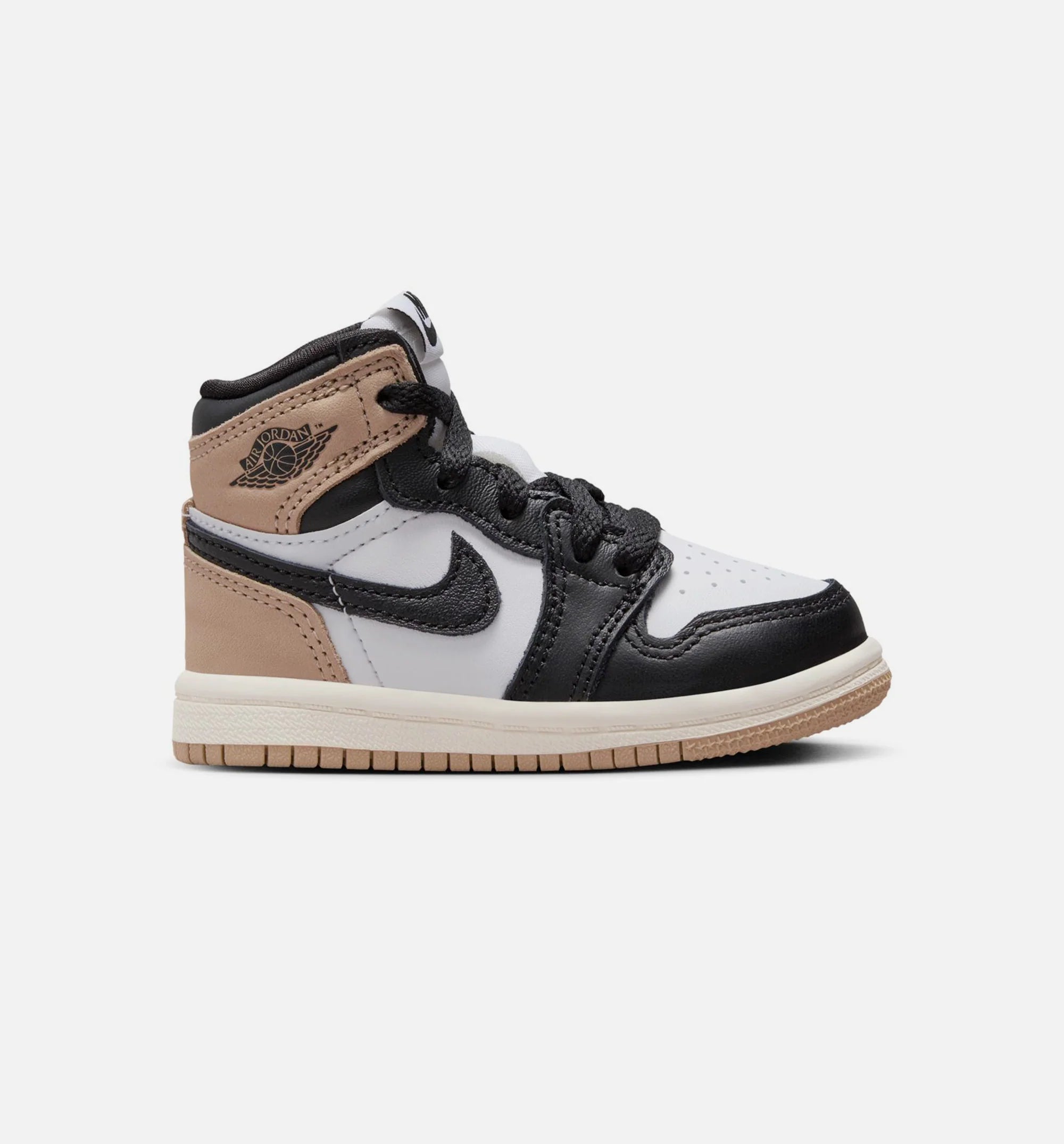 Air Jordan 1 Retro High OG Latte Infant Toddler Lifestyle Shoe Black Legend Medium Brown White Sail