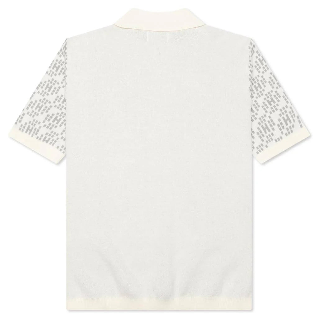 Knit H Pattern Polo Bone