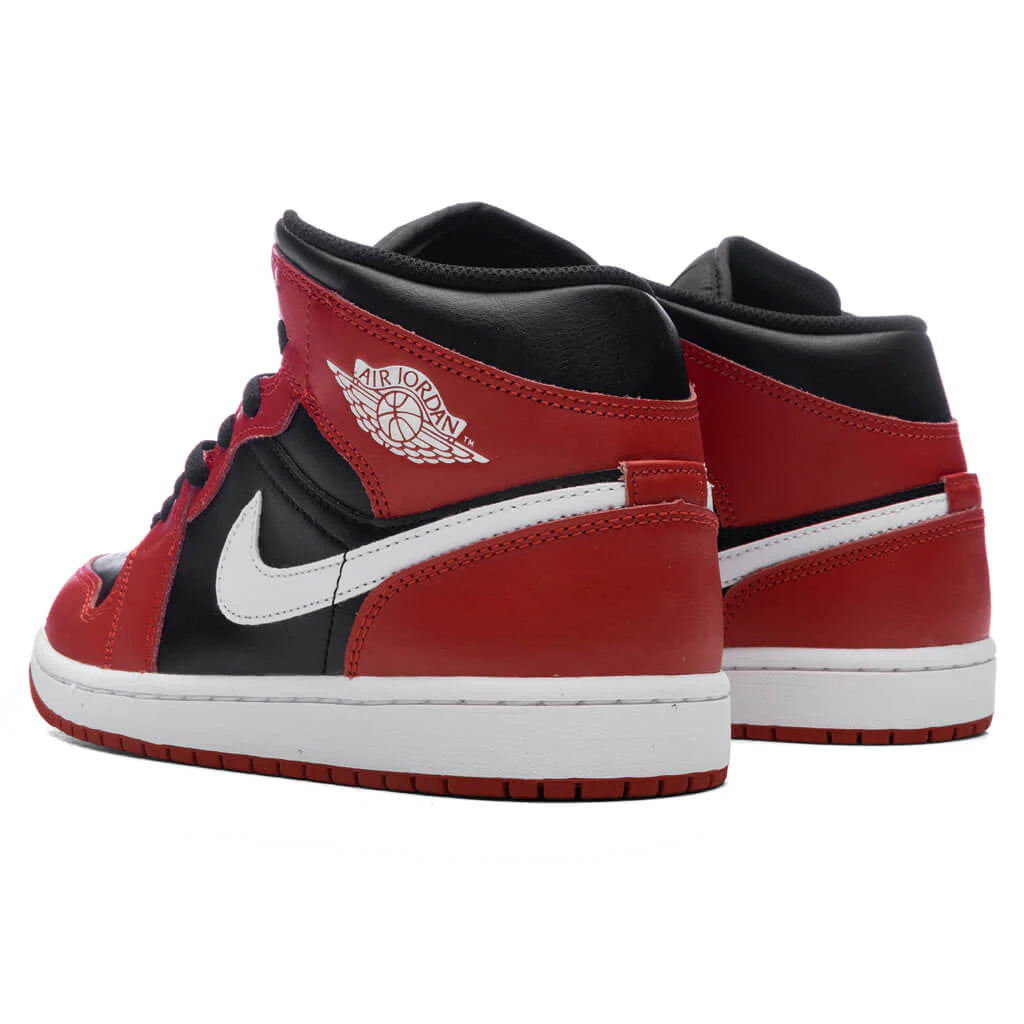 Air Jordan 1 Mid Black White Gym Red