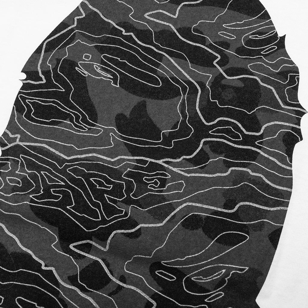 Kids Layered Line Camo Big Ape Head Tee White Black