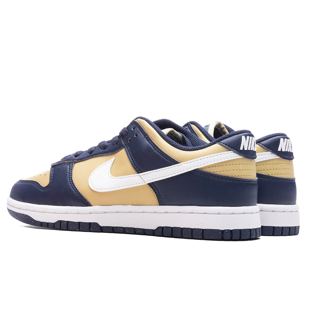 Womens Dunk Low Next Nature Midnight Navy White Team Gold