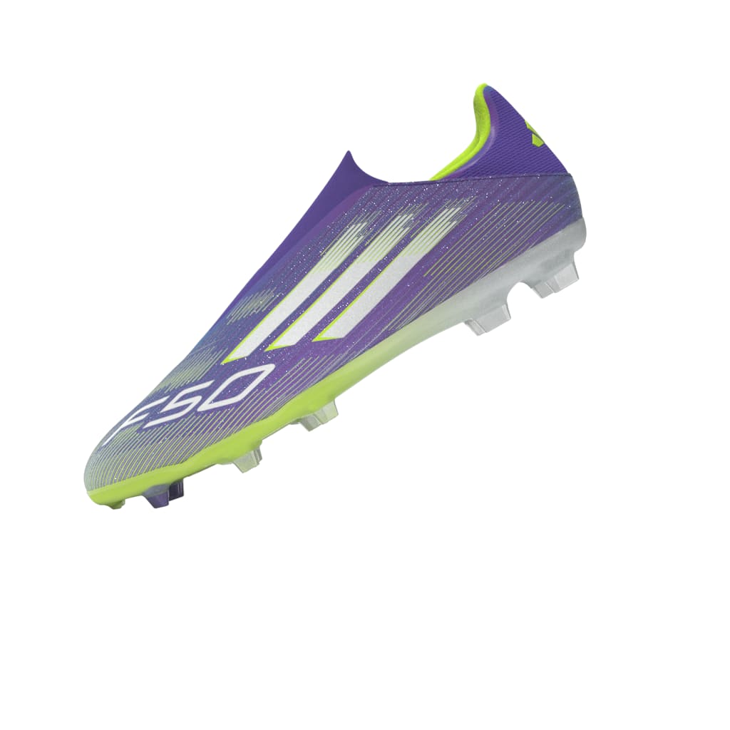 adidas F50 League Laceless FG MG Mens Soccer Cleats Purple White Lemon