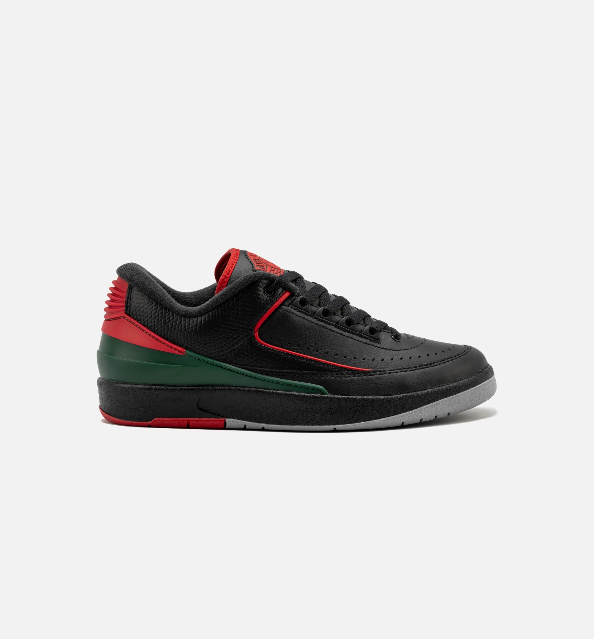 Air Jordan 2 Retro Low Christmas Mens Lifestyle Shoe Black Fire Red Cement Grey