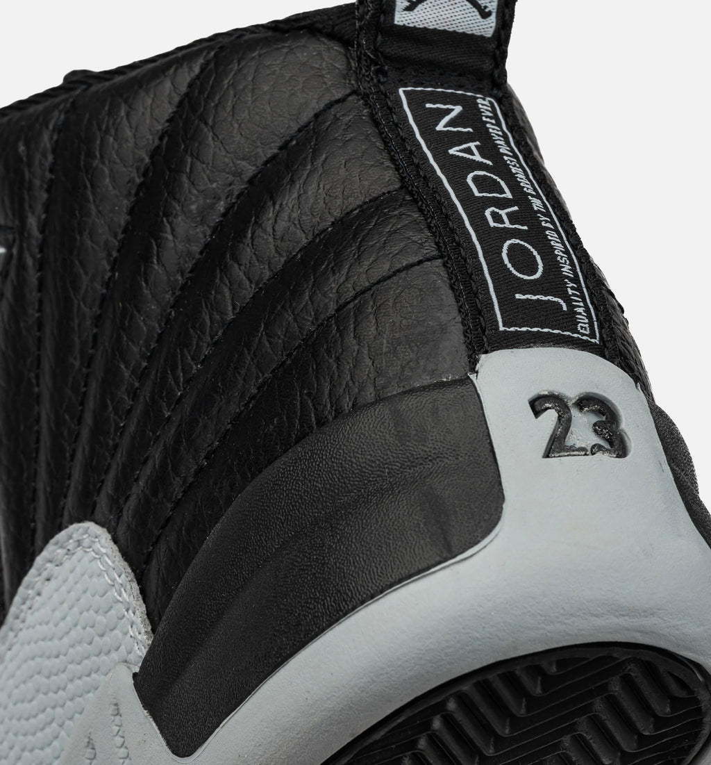 Air Jordan 12 Retro Black And Wolf Grey Preschool Lifestyle Shoe Black Wolf Grey White