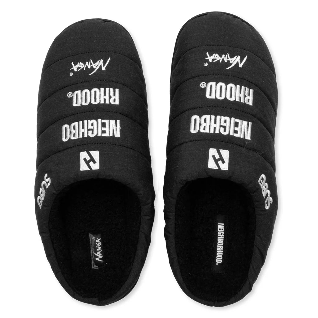Neighborhood x Nanga x Subu Takibi Sandals Black