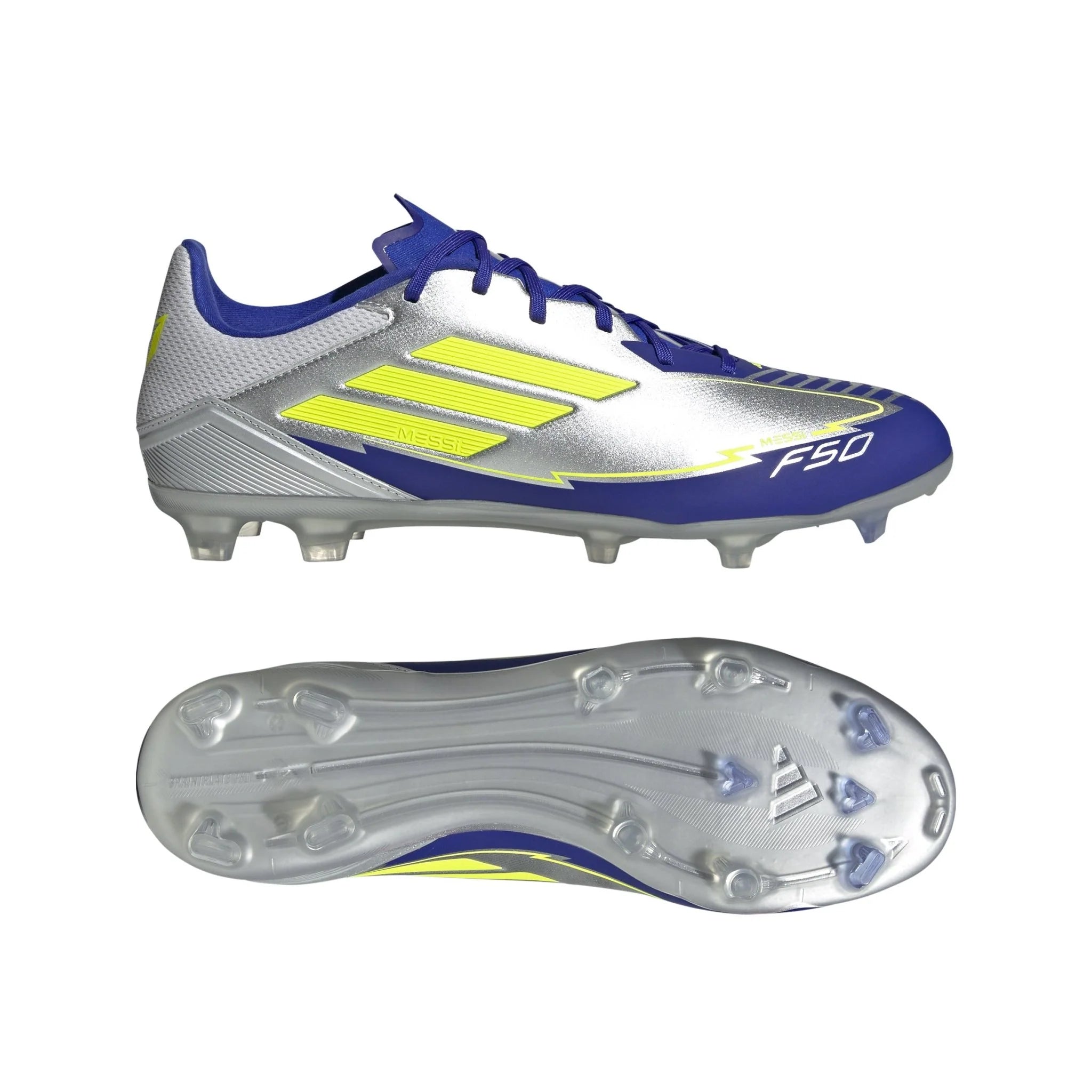 adidas F50 League Messi Firm Multi Ground Boots Silver Yellow
