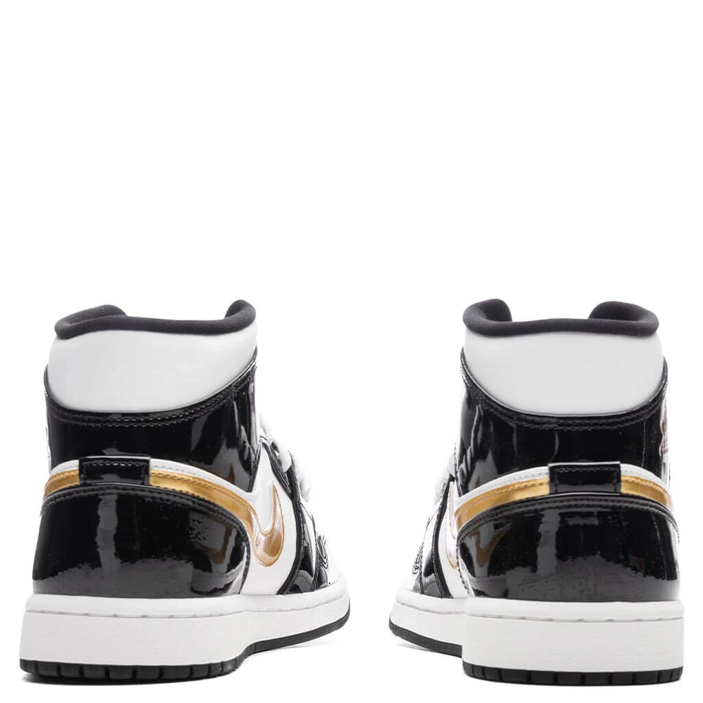 Air Jordan 1 Mid SE Black Metallic Gold White