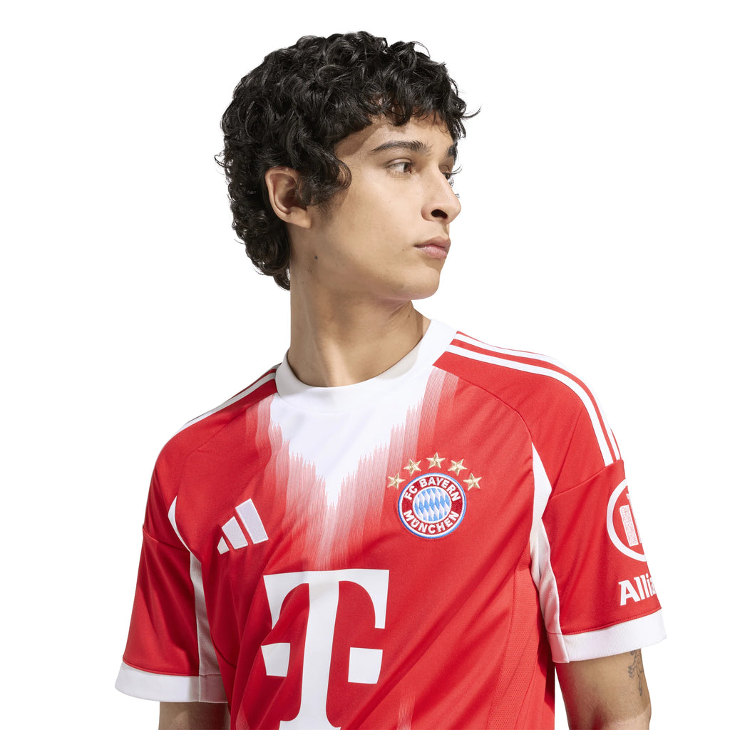 adidas Mens FC Bayern Munich Home Soccer Jersey 25 26 Red