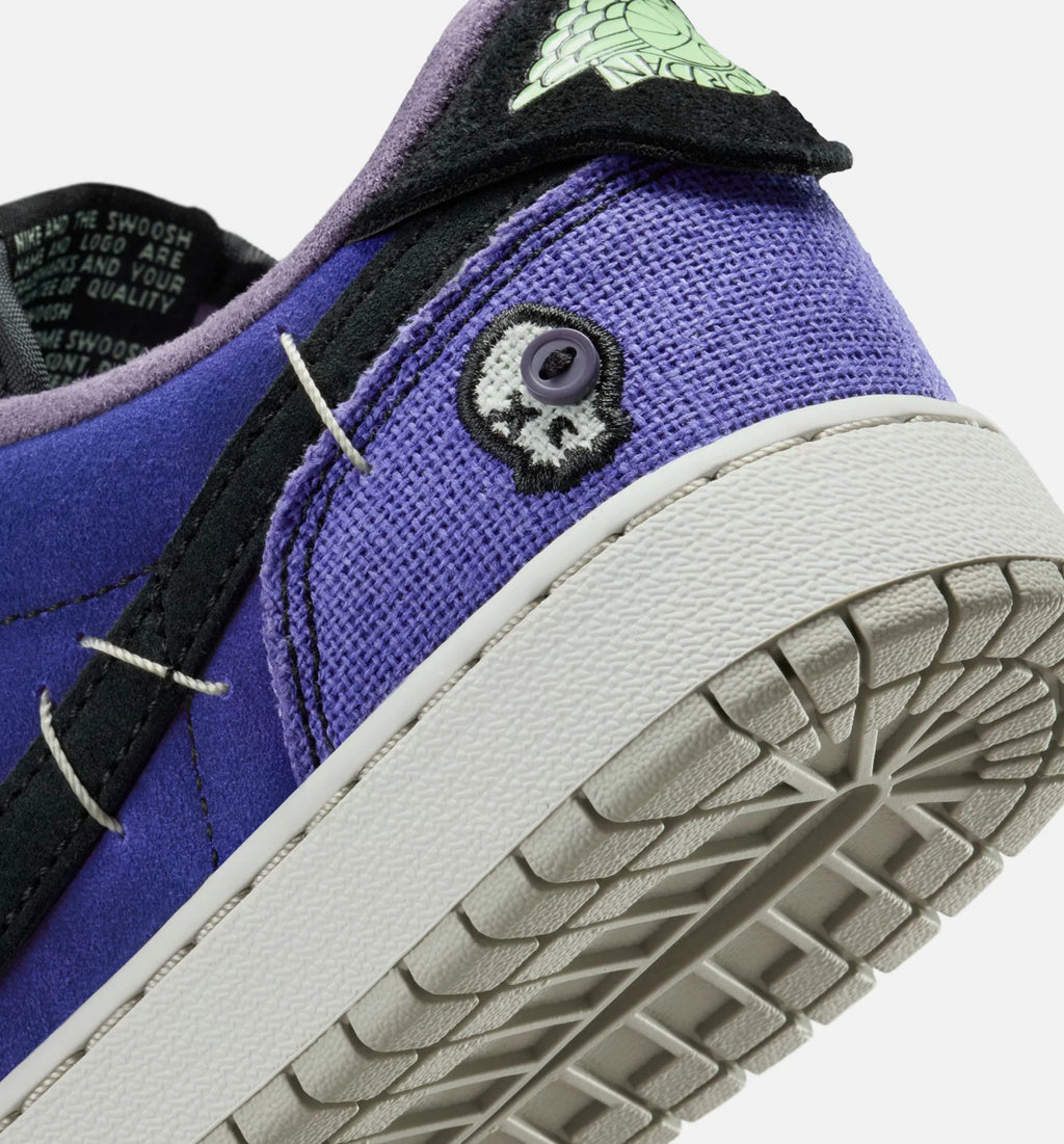 Air Jordan 1 Low OG Regency Purple and Dark Raisin Grade School Lifestyle Shoe Regency Purple Vapor Green Black Dark Raisin Daybreak Light Silver