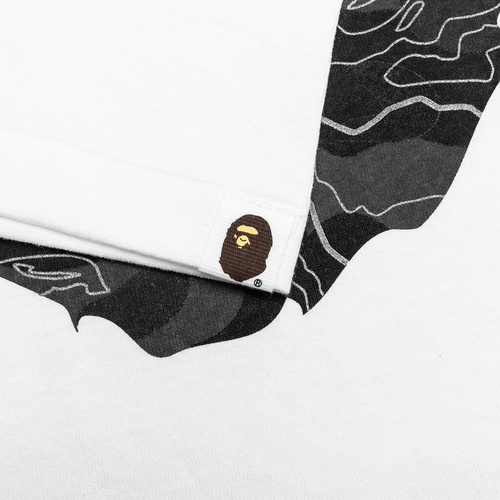 Kids Layered Line Camo Big Ape Head Tee White Black