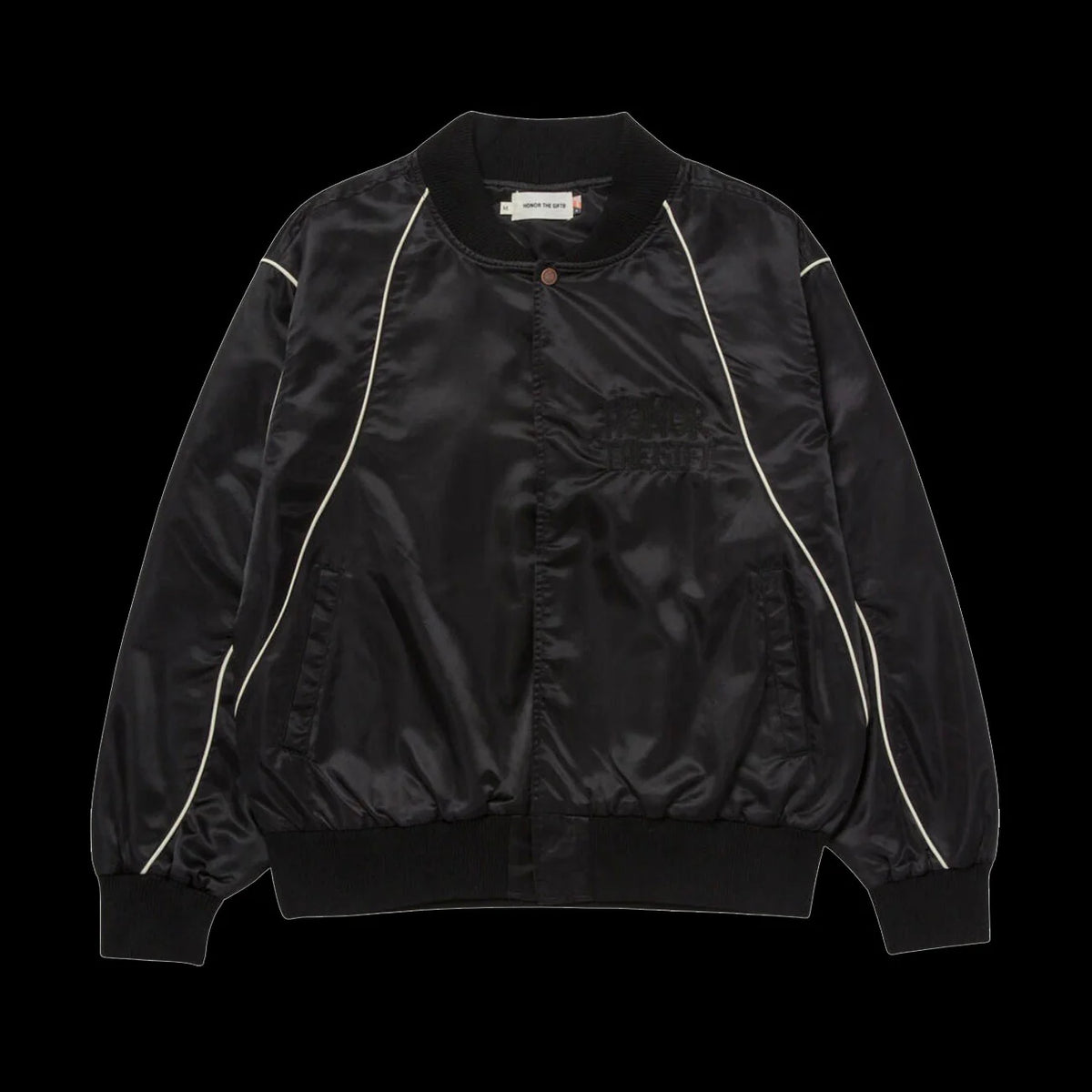 Honor The Gift Satin Bomber Jacket Black