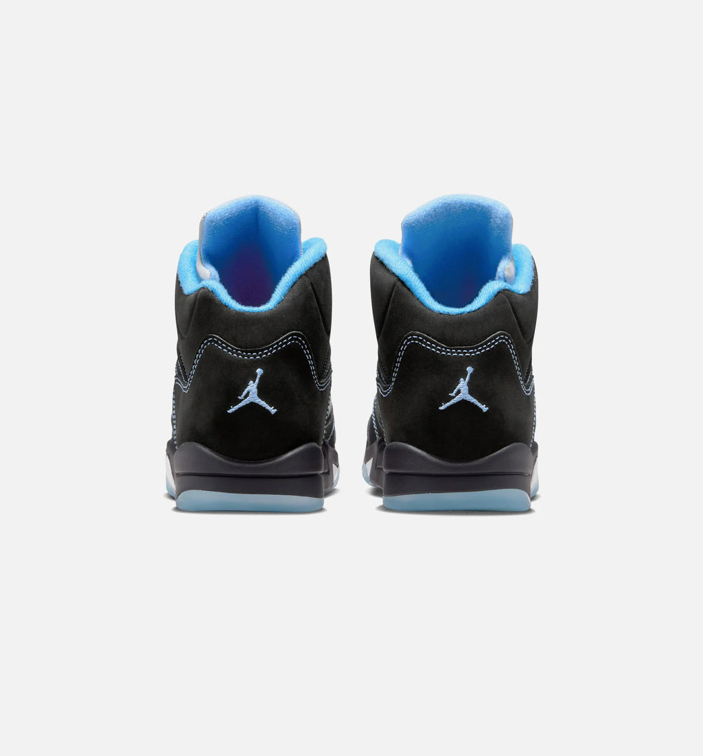 Air Jordan 5 Retro Black Carolina Preschool Lifestyle Shoe Black University Blue White Free Shipping