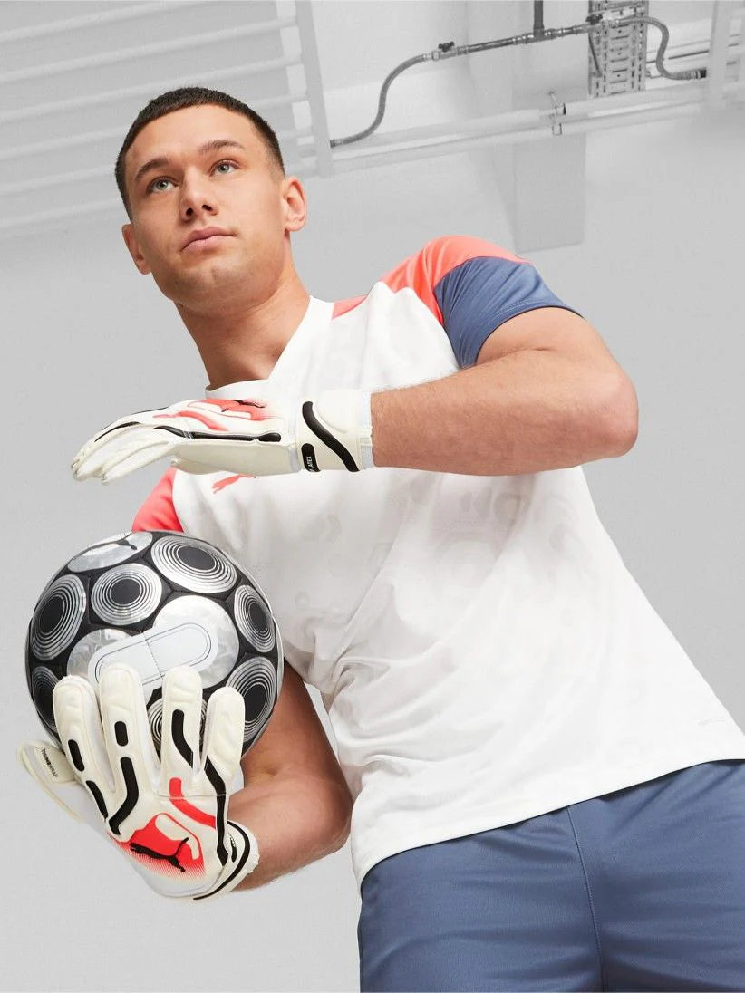 PUMA Ultra Pro RC Goalkeeper Gloves White Blue Fire Orchid
