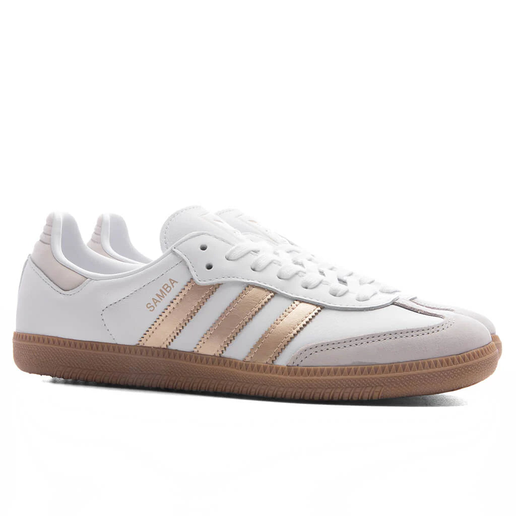 Womens Samba OG Footwear White Wonder Gold Metallic Grey One