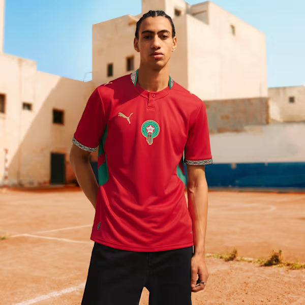 PUMA Morocco Home Mens Soccer Jersey 2026 Red Gold