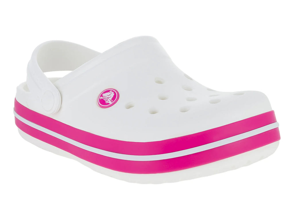 Crocs Crocband Clog Blanco y Rosa para Niña