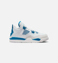 Air Jordan 4 Retro Industrial Blue Preschool Lifestyle Shoe Off White Industrial Blue Neutral Grey