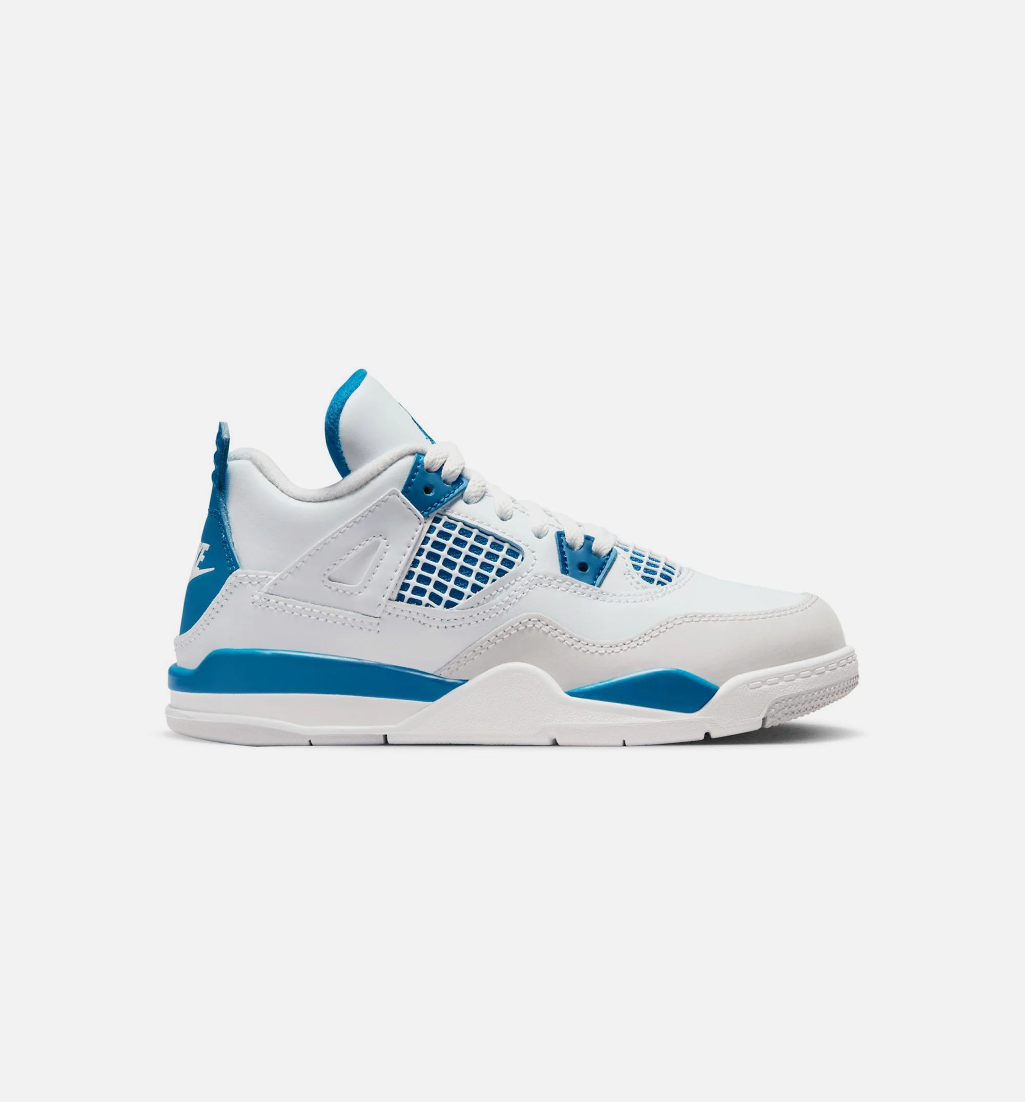 Air Jordan 4 Retro Industrial Blue Preschool Lifestyle Shoe Off White Industrial Blue Neutral Grey