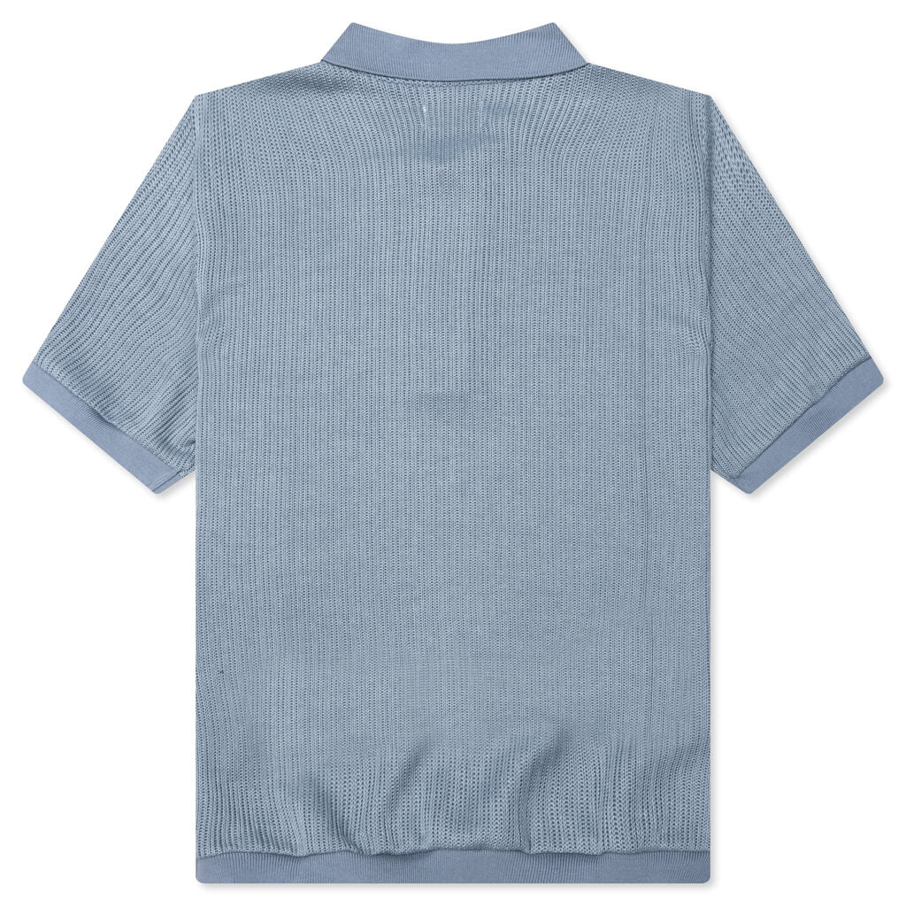 B Summer Knit Polo Shirt Blue