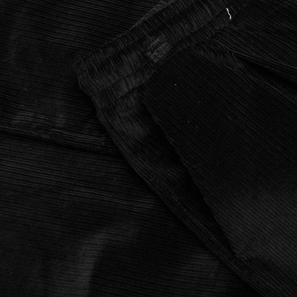 Spiraling Wide Leg Cord Pants Black