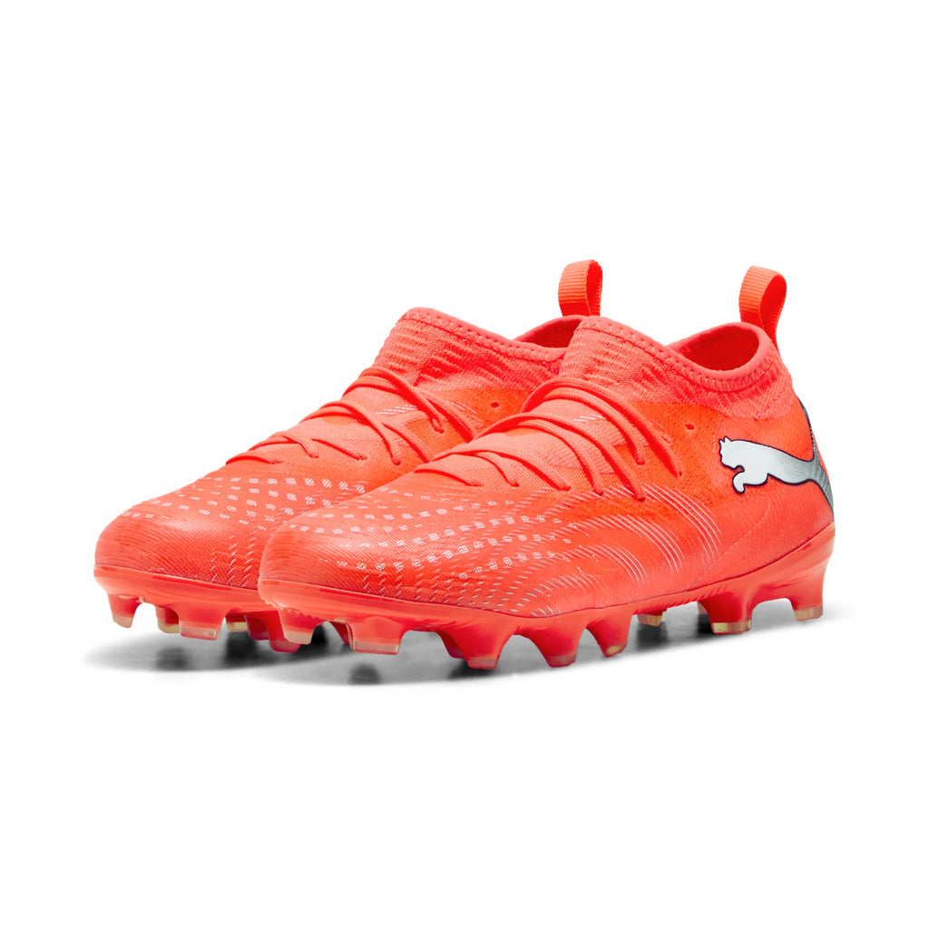 PUMA Future 9 Match FG AG Firm Multi Ground Youth Soccer Cleats Red White Black