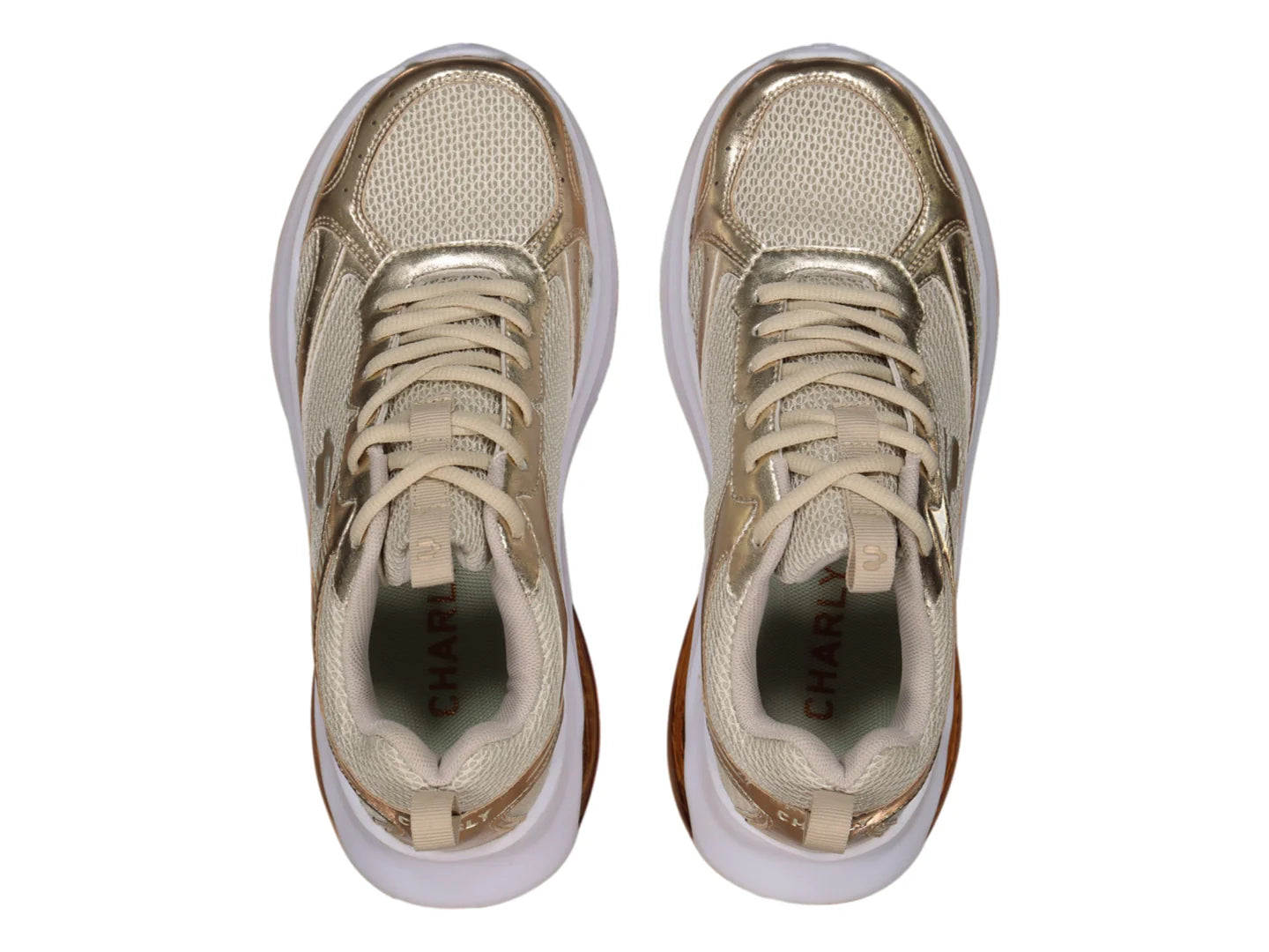 Tenis Charly Oro y Beige para Mujer