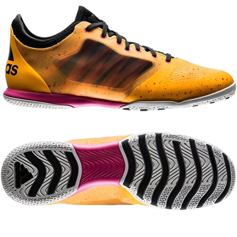 adidas X 151 Court Indoor Soccer Shoes Solar Gold Black Shock Pink