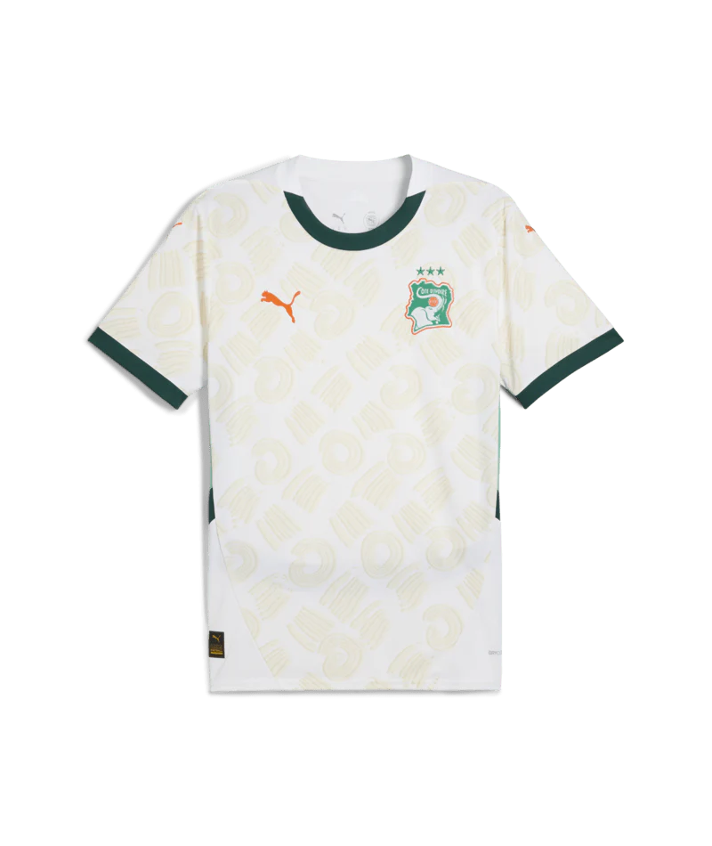 PUMA Mens Ivory Coast Away Jersey Replica 25 White
